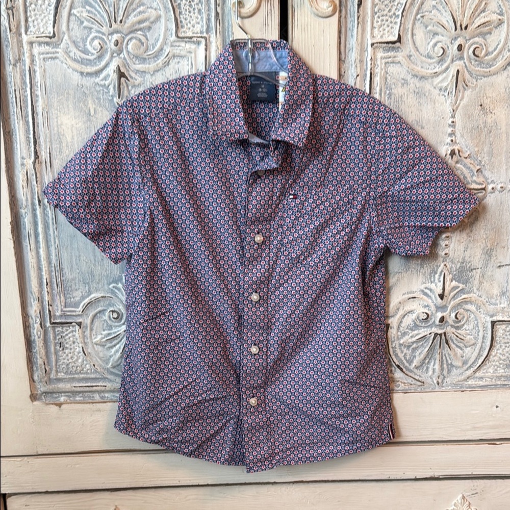 Tommy Hilfiger Kids Navy Geometric Button Down Shirt